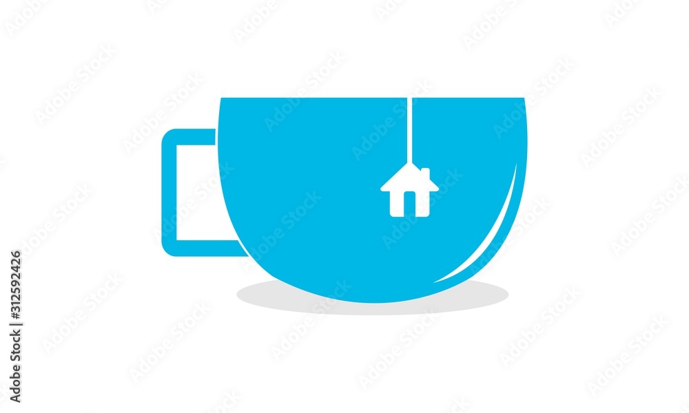 Tea house simple vector logo design Tea house simple vector logo design
