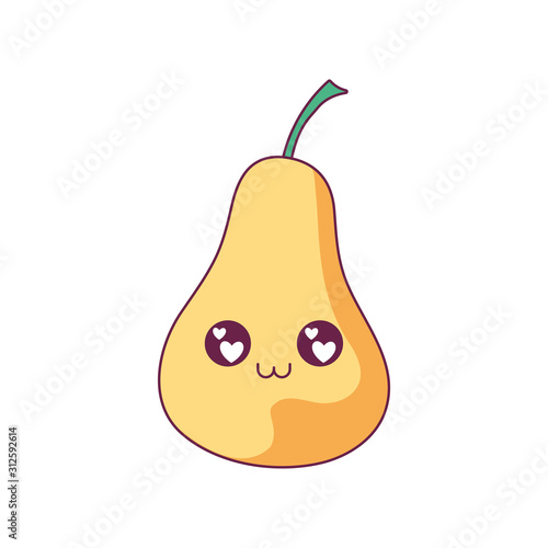 Kawaii pear cartoon vector design