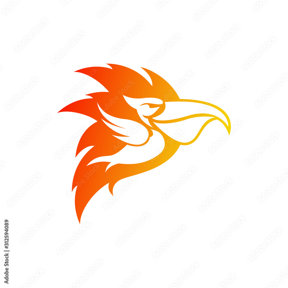 Fototapeta premium Pelican bird Logo abstract design vector template
