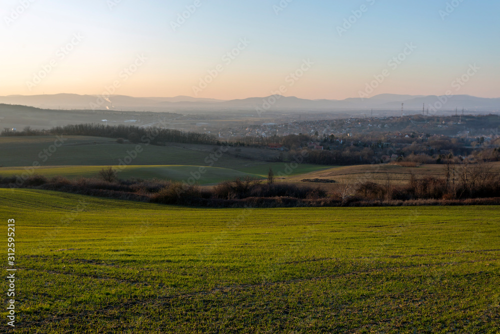 View of the mountains of Buda from Mogyorod