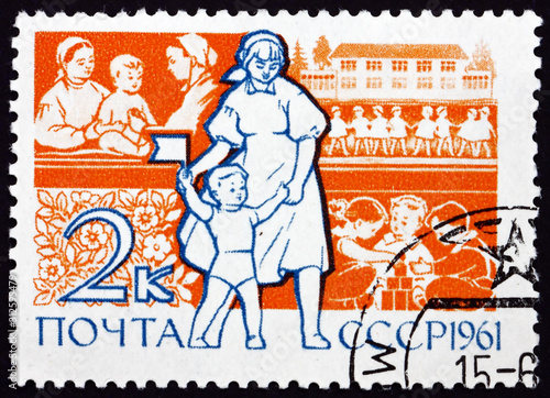 Postage stamp Russia 1961 kindergarten