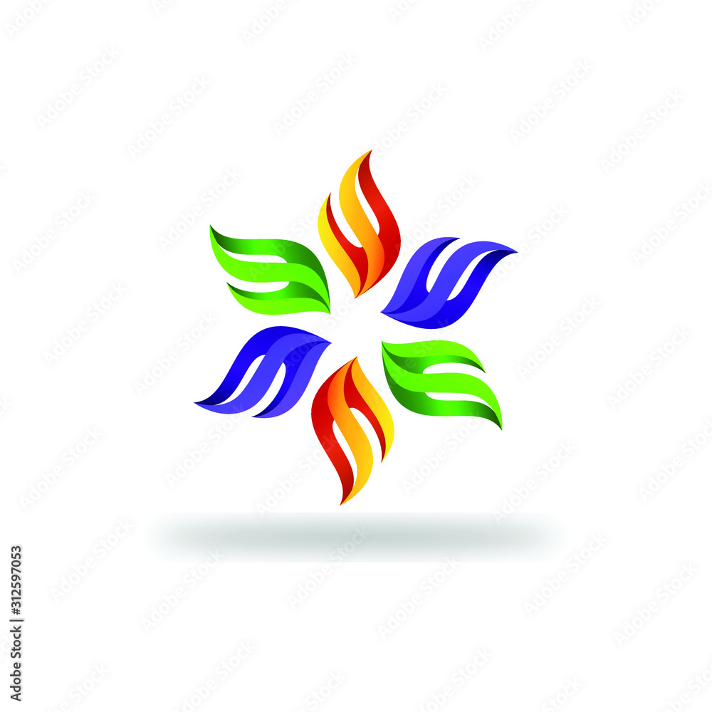 Flower fire logo design Flower fire logo design