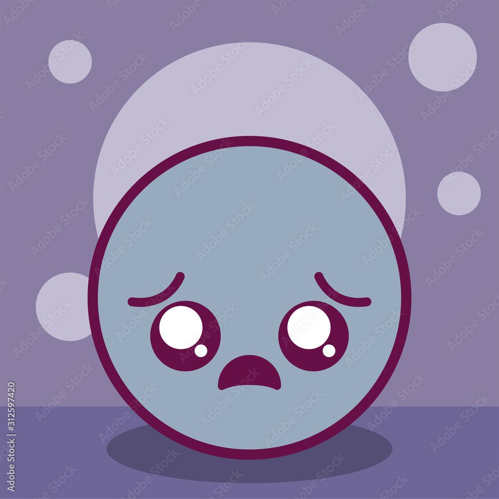 sad kawaii circle cartoon vector design sad kawaii circle cartoon vector design