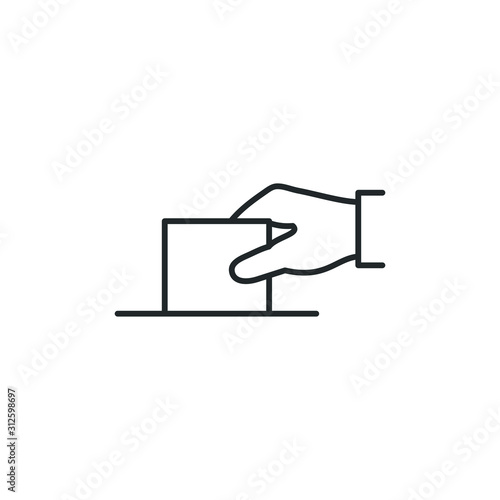 Election Vote concept icon template color editable. voting ballot box symbol vector sign isolated on white background illustration for graphic and web design.