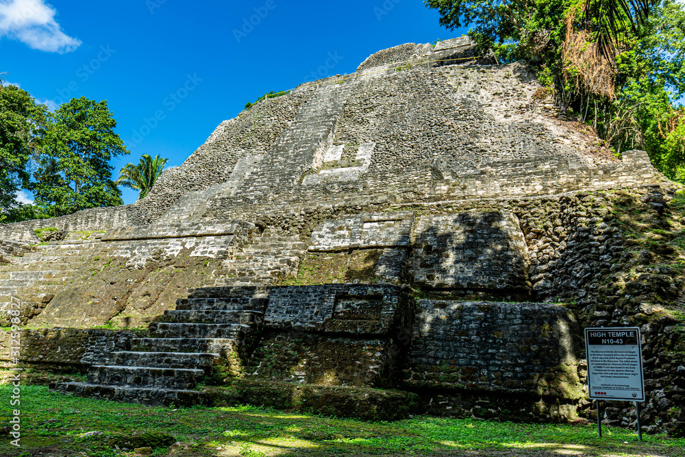 Lamanai archaeological reserve mayan ruins High Temple Belize Lamanai archaeological reserve mayan ruins High Temple Belize