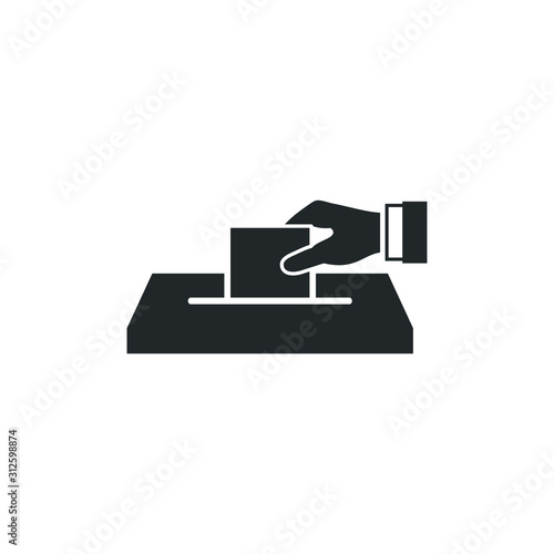 Election Vote concept icon template color editable. voting ballot box symbol vector sign isolated on white background illustration for graphic and web design.