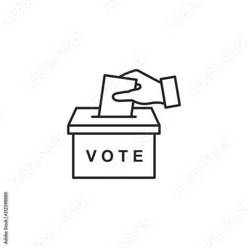 Election Vote concept icon template color editable. voting ballot box symbol vector sign isolated on white background illustration for graphic and web design. photo