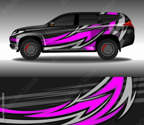 Wrap car decal design vector, custom livery race rally car vehicle sticker and tinting.