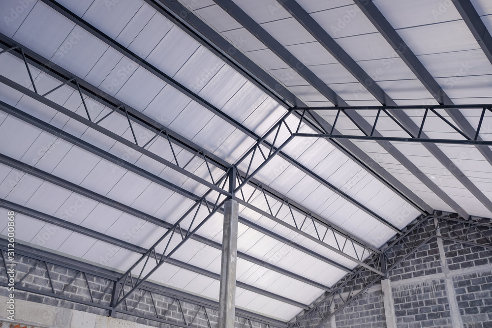 Steel roof structure. Roof steel structure interior. Perspective view of glass roof with abstract mathematical grid shapes of architecture steel structure. background and pattern concept Steel roof structure. Roof steel structure interior. Perspective view of glass roof with abstract mathematical grid shapes of architecture steel structure. background and pattern concept