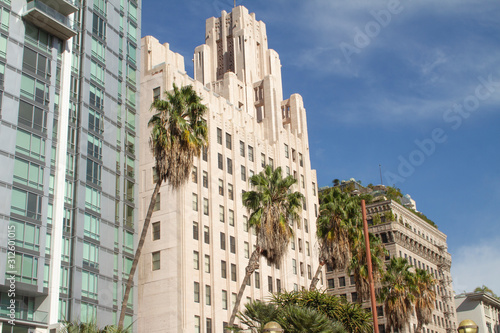 Downtown Los Angeles - Buildings & Palm Trees 