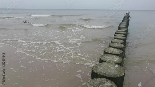 breakwater in the sea