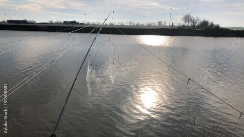 Fishing in Polesine, Little Town in the countryside near Po river, Porto Viro, Contarina, Donada
