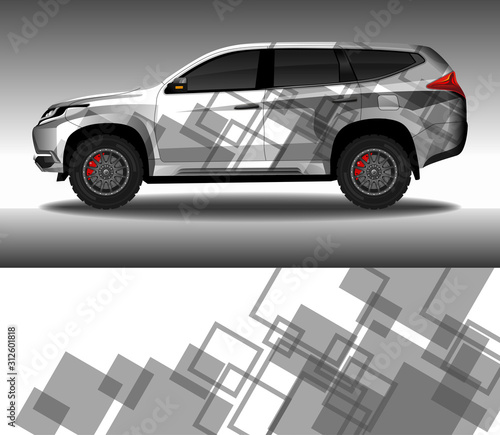 Wrap car decal design vector, custom livery race rally car vehicle sticker and tinting.