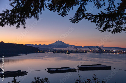Port of Tacoma Washington Mount Rainier Sunrise