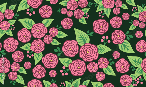 Elegant flower pattern background for valentine, with beautiful pink rose flower design.