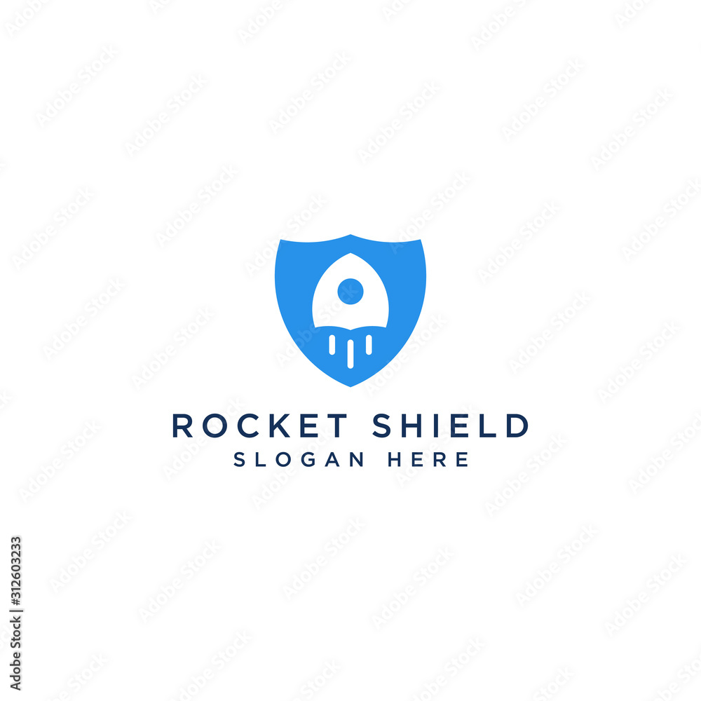 Fototapeta premium safety design logo or shield with rocket