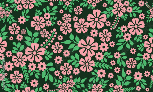 Valentine floral pattern background, with elegant leaf and flower design.