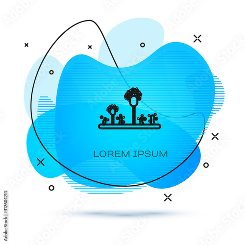Line Mold icon isolated on white background. Abstract banner with liquid shapes. Vector Illustration