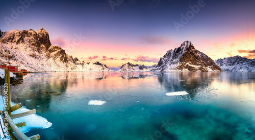 Beautiful sunrise in Norway - lofotens © Piotr Krzeslak