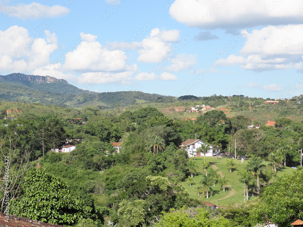 Alto São Francisco in the city of Tiradentes Minas Gerais Brazil. In the Background Serra de São José