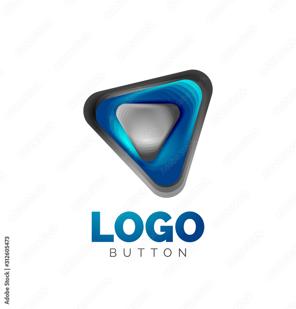 Play, arrow or download button icon, minimal design business logo template. 3d geometric bold in relief style with color blend steps effect. Vector Illustration For Wallpaper, Banner, Background, Card Play, arrow or download button icon, minimal design business logo template. 3d geometric bold in relief style with color blend steps effect. Vector Illustration For Wallpaper, Banner, Background, Card
