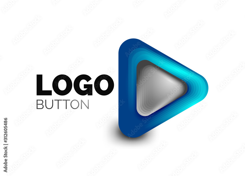 Play, arrow or download button icon, minimal design business logo template. 3d geometric bold in relief style with color blend steps effect. Vector Illustration For Wallpaper, Banner, Background, Card Play, arrow or download button icon, minimal design business logo template. 3d geometric bold in relief style with color blend steps effect. Vector Illustration For Wallpaper, Banner, Background, Card