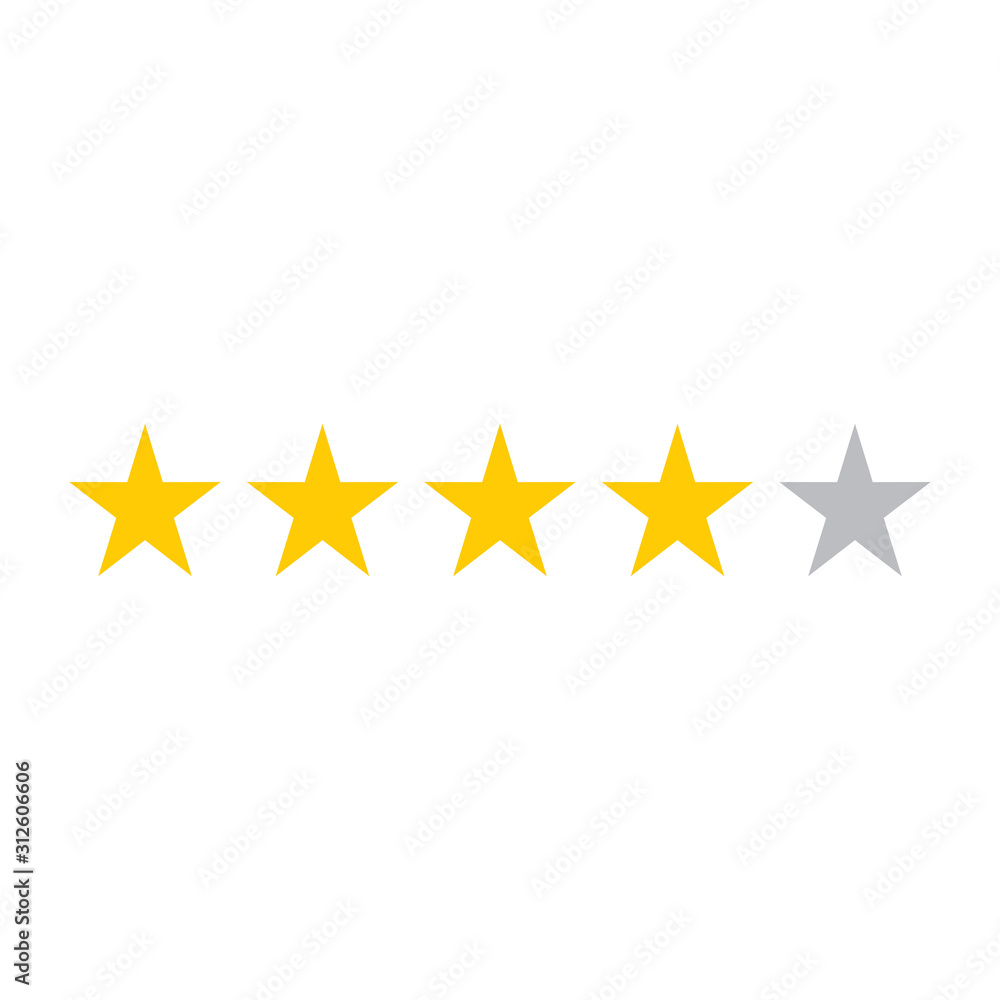 four rating star icon, four rating star icon,