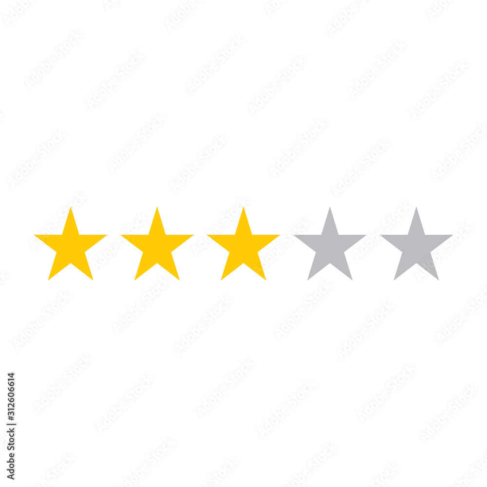 three rating star icon three rating star icon
