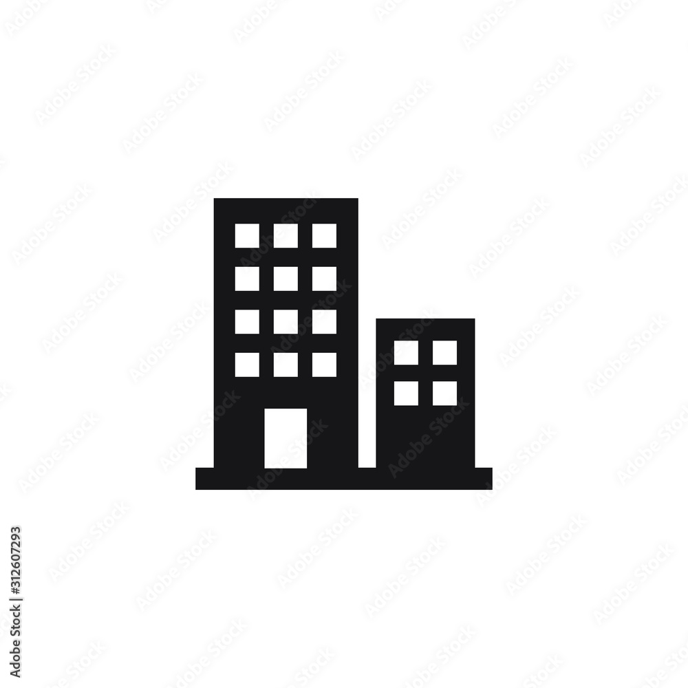 Office building sign icon in flat style. vector illustration Office building sign icon in flat style. vector illustration