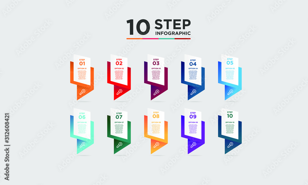 10 step infographic element. Business concept with ten options and number, steps or processes. data visualization. Vector illustration. 10 step infographic element. Business concept with ten options and number, steps or processes. data visualization. Vector illustration.