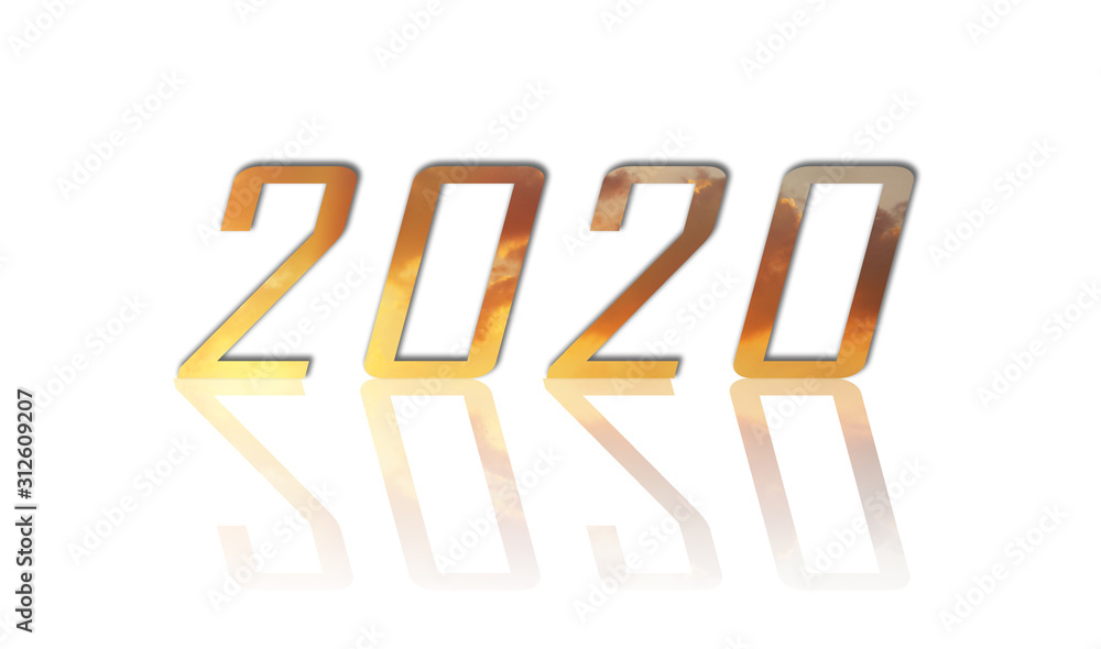 New Year 2020 concept. Text for 2020 new year on white background, This has clipping path. New Year 2020 concept. Text for 2020 new year on white background, This has clipping path.