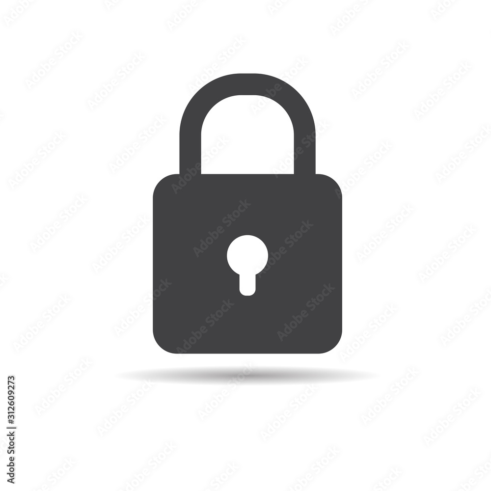 Lock icon. Vector illustration. on white background Lock icon. Vector illustration. on white background