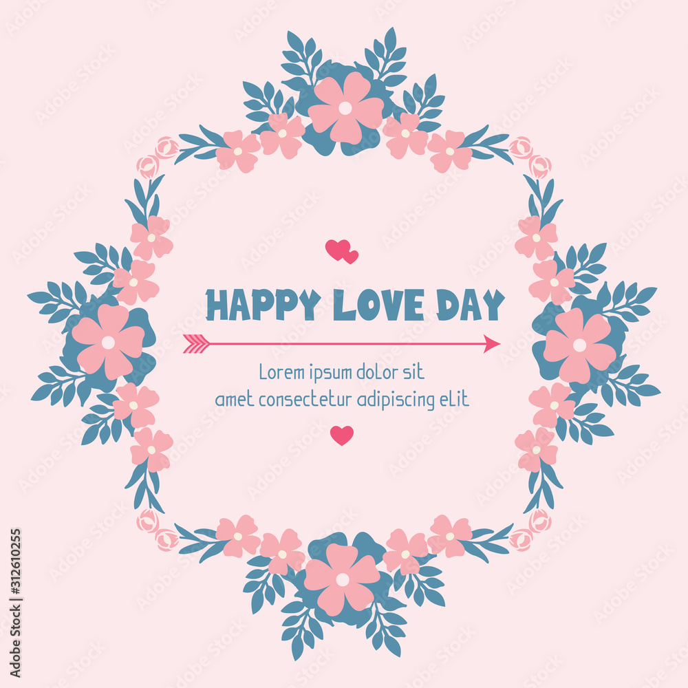 Unique pattern shape leaf and flower, for happy love day greeting card wallpaper design. Vector Unique pattern shape leaf and flower, for happy love day greeting card wallpaper design. Vector