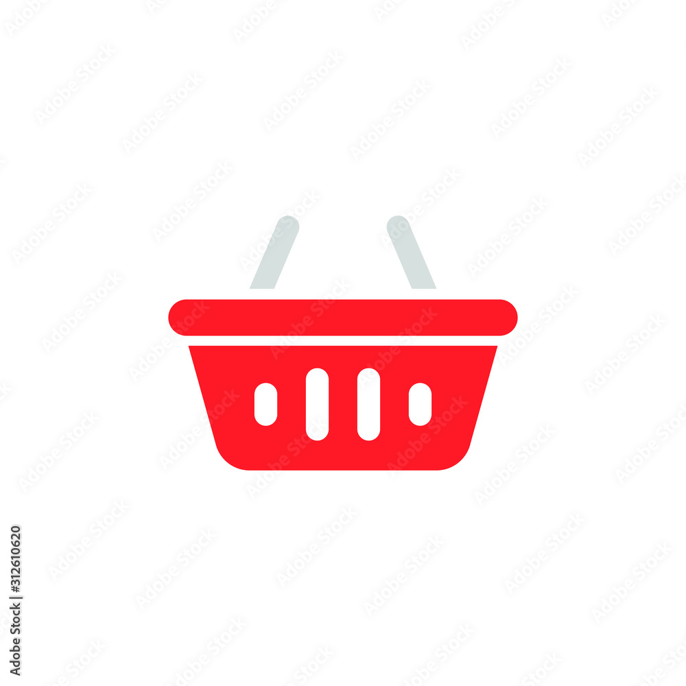 Fototapeta premium Shopping basket icon flat design. Vector illustration.
