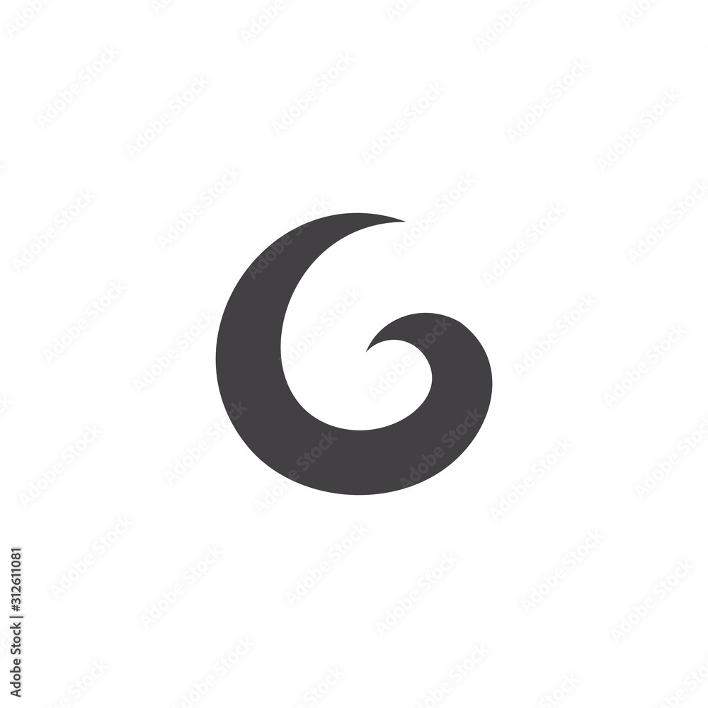 letter g curves spiral motion simple logo vector letter g curves spiral motion simple logo vector