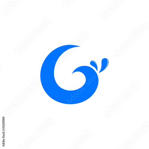 letter g swirl water splash design logo vector