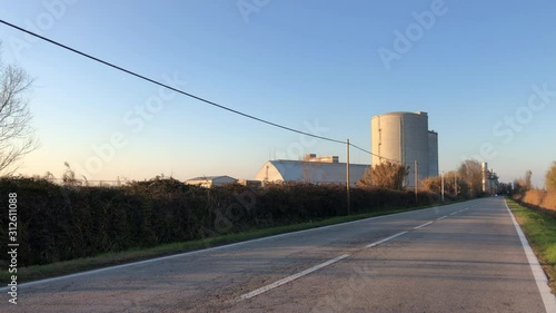 Sugar factory Polesine, Little Town in the countryside near Po river, Porto Viro, Contarina, Donada