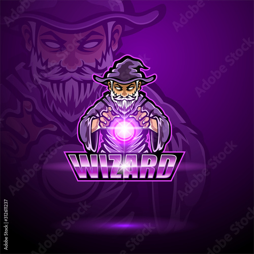 Wizard esport mascot logo design