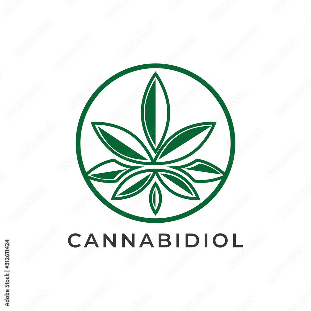Cannabidiol CBD Cannabis Icon Logo Stock Vector Cannabidiol CBD Cannabis Icon Logo Stock Vector