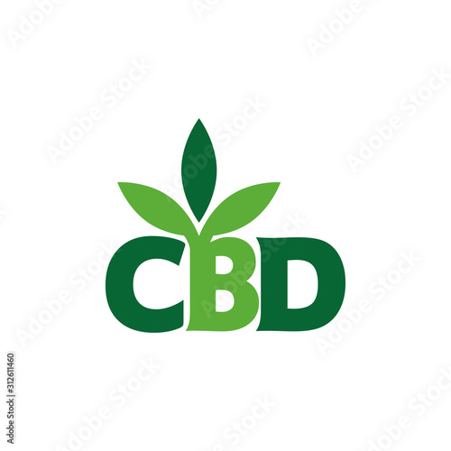 Cannabidiol CBD Cannabis Icon Logo Stock Vector