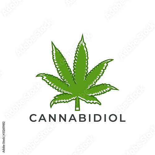 Cannabidiol CBD Cannabis Icon Logo Stock Vector