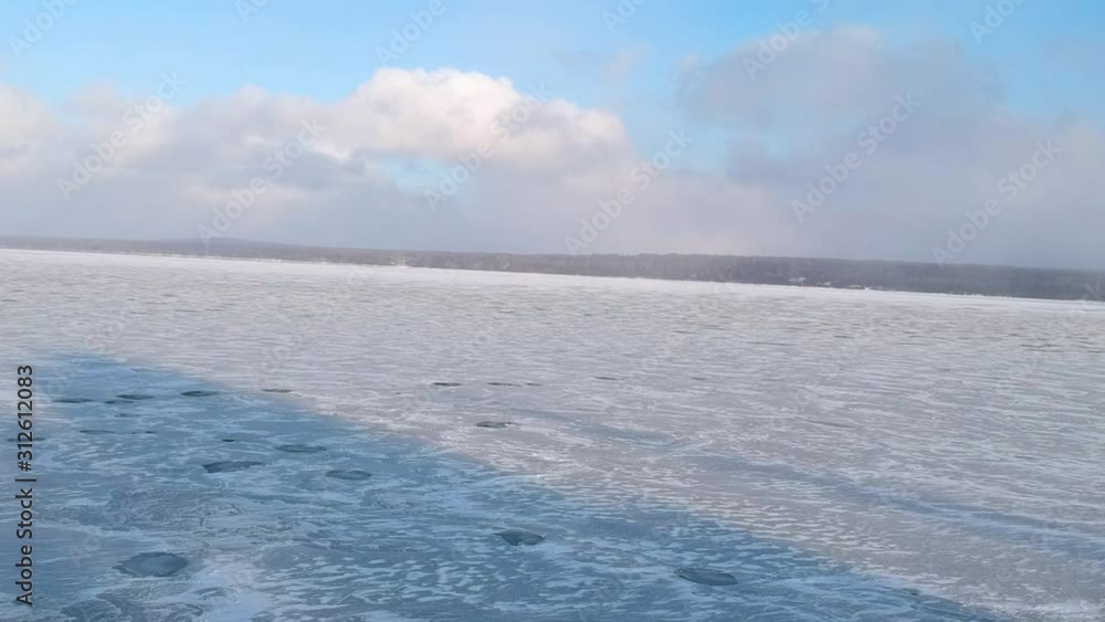 The bayside of Lake Superior during the winter time.