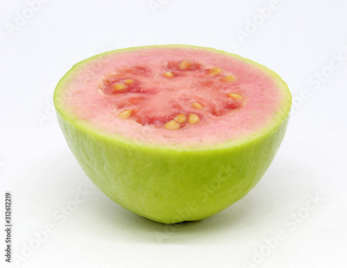 Guava piece isolated on white background