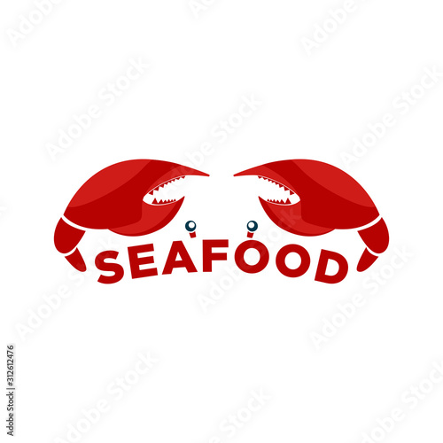 Vector illustration of crab for restaurant logo, icon and badge