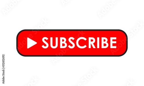 Subscribe button color with arrow cursor. Vector illustration