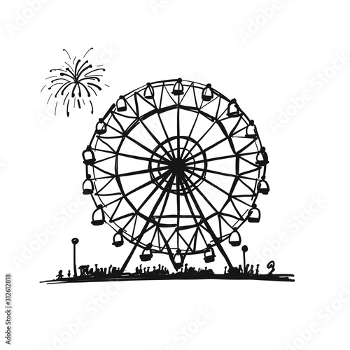 Ferris wheel, sketch for your design