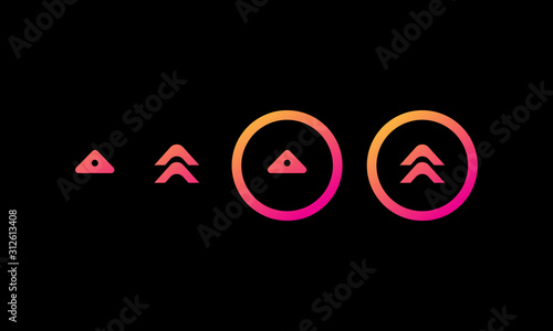 Swipe up, arrow up buttons colorful gradient. Text swipe up. Social media concept. Vector illustration. 