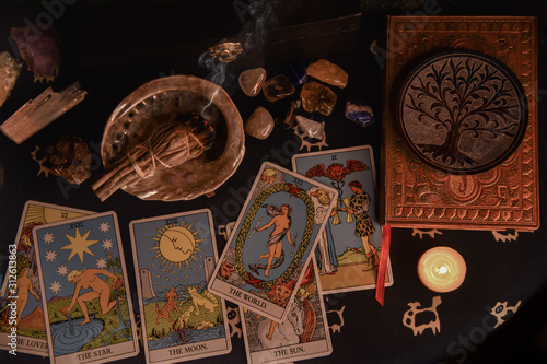Tarot Cards, Burning Sage, Candles, Crystals and Other Mystical Items
