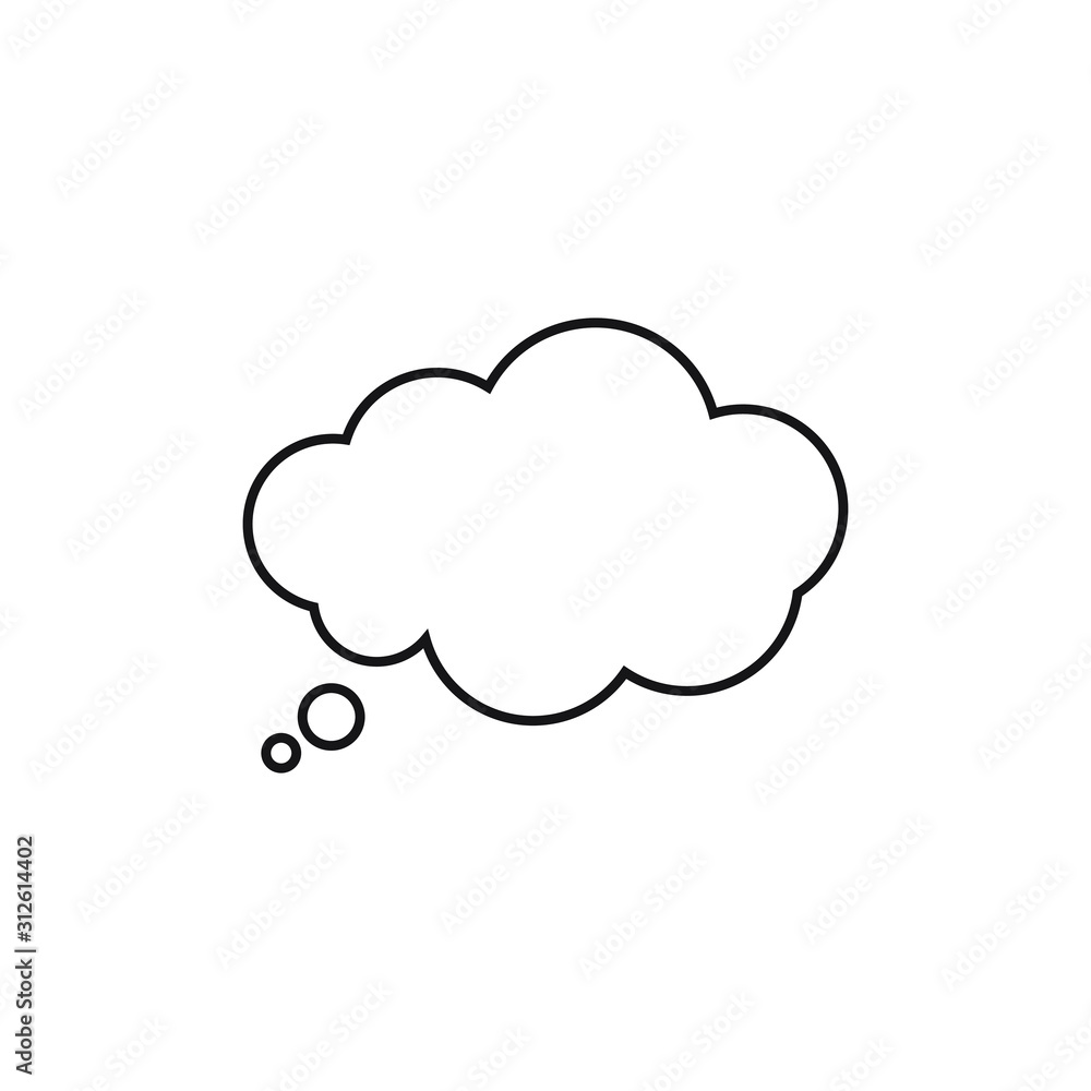 Trendy think bubble in flat style. Cloud line art. vector illustration Trendy think bubble in flat style. Cloud line art. vector illustration