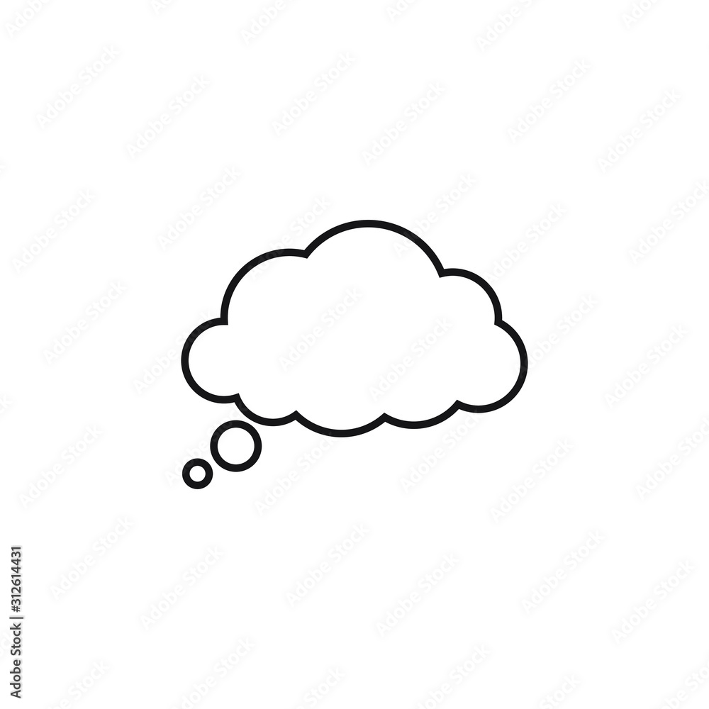 Trendy think bubble in flat style. Cloud line art. vector illustration Trendy think bubble in flat style. Cloud line art. vector illustration